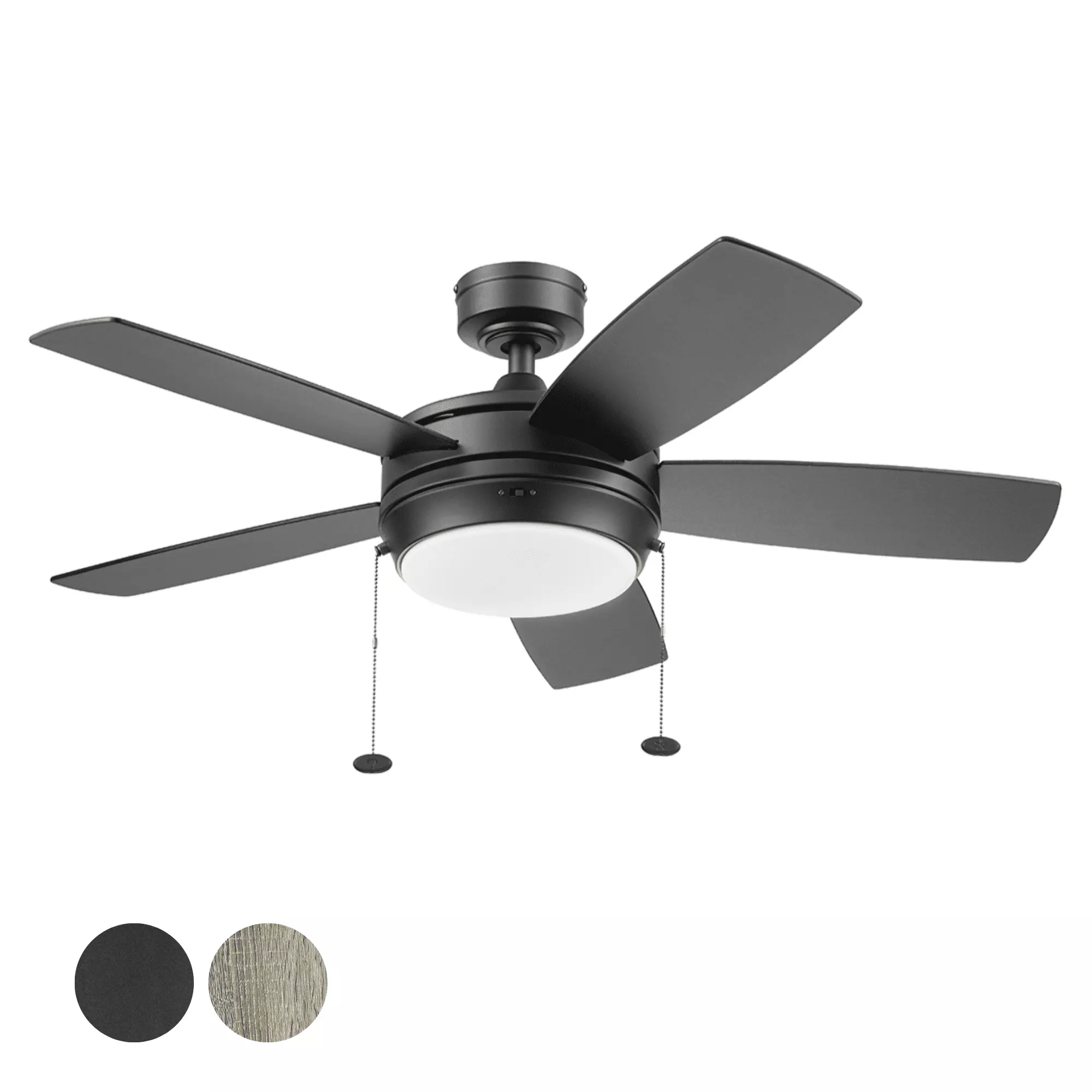 Better Homes & Gardens Peterson 42 Black Indoor Ceiling Fan with Light. 5 Blades. Pull Chains & Reverse Airflow